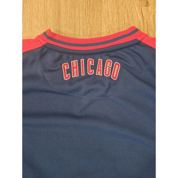 Stitches Embroidered Chicago Cubs Baseball Jersey Shirt XL Blue Red Pullover MLB - Picture 8 of 9